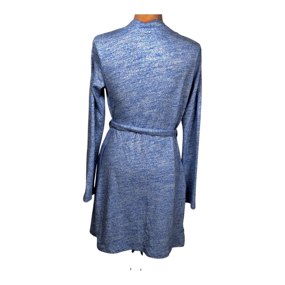 UGG Knit Cardigan Robe Blue Open Front with Belt‎ Cozy Loungewear Womens Size S - Picture 6 of 16